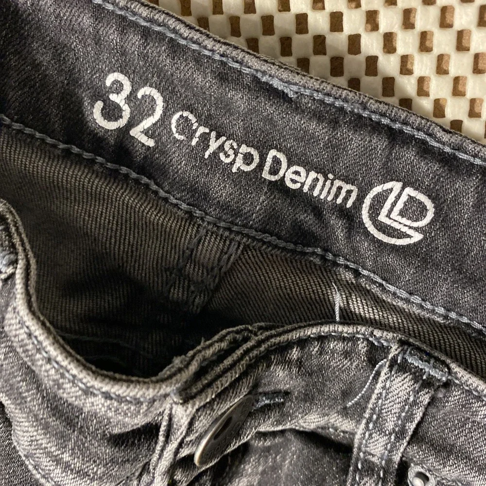 Crisp Denim Black Grey Jeans Size 32 Patchwork